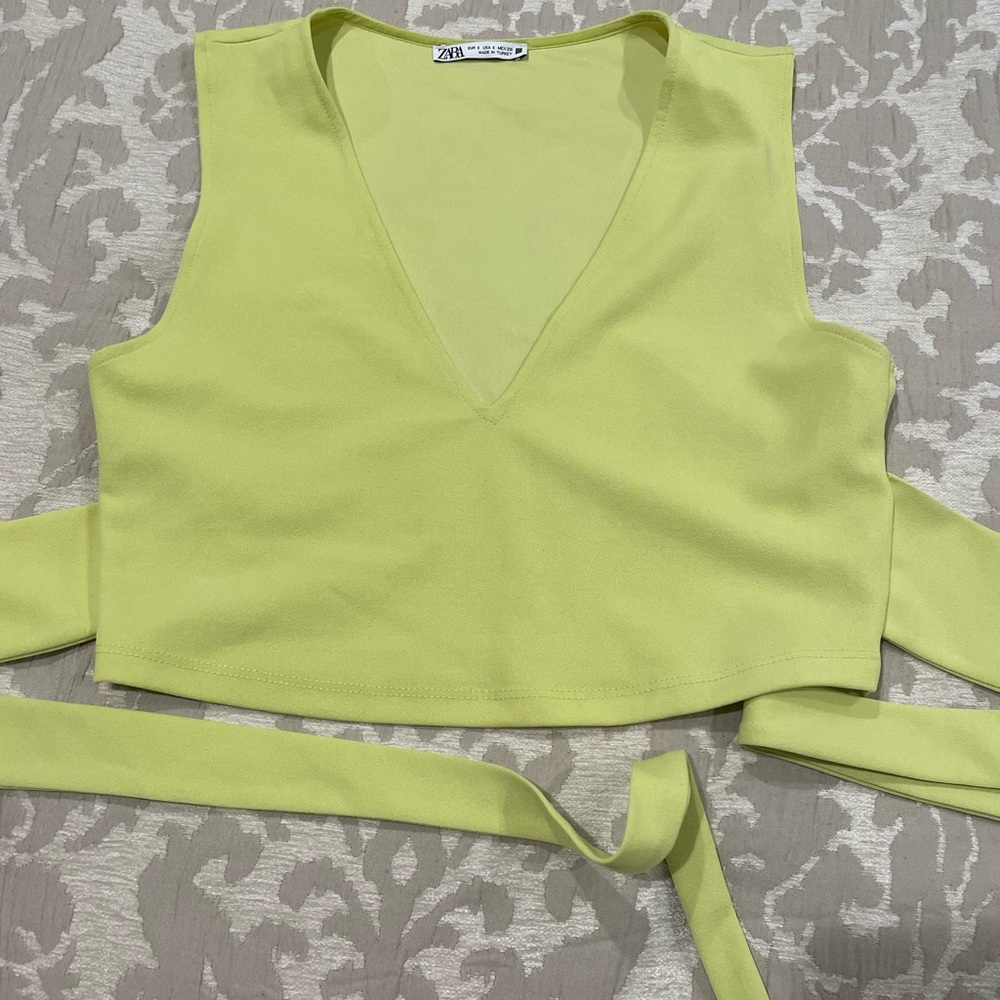 Zara Green Tie Top